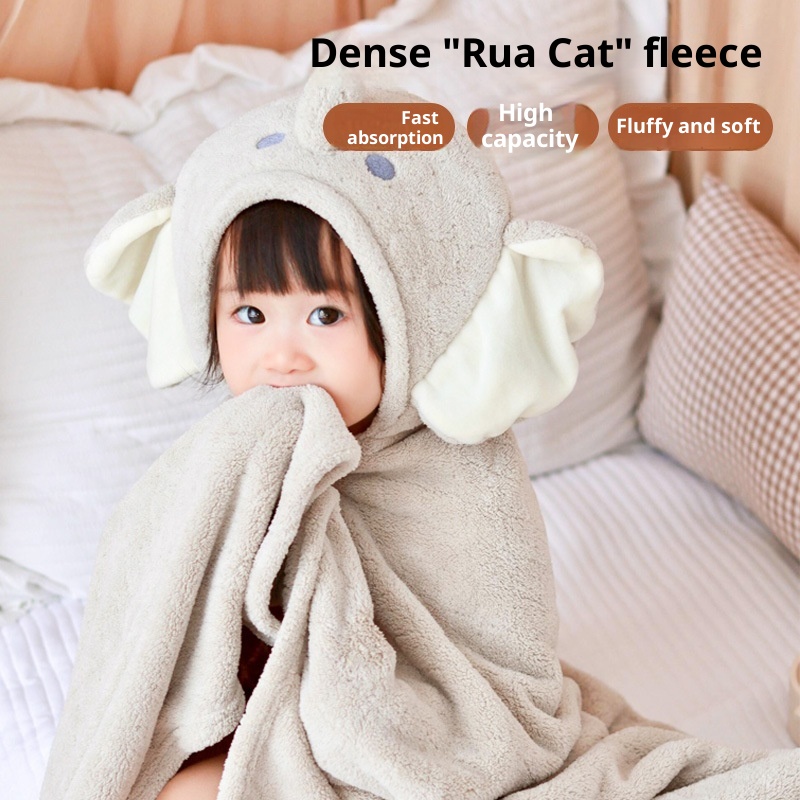 Capa Infantil Lillian Babygreat para Recém-Nascidos, Roupão de Banho com Capuz Ultramacio, Toalha de Banho Espessa, Absorvente e de Secagem Rápida_voghion.com