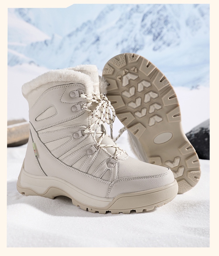 Bottes de neige ActiveGo pour hommes, doublées en polaire, chaudes et en coton, coupe-vent, à lacets, résistantes à l'usure, pour l'extérieur._voghion.com