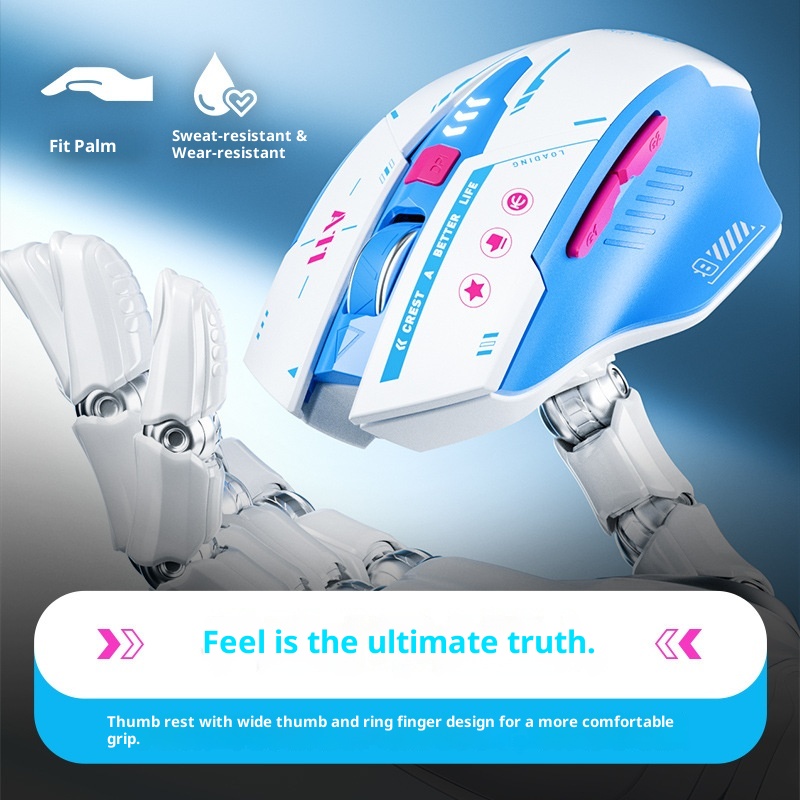 Digitex Digitex A11 Bilibili Collaboration Bluetooth Three-Mode Wireless Mouse Rechargeable Silent Laptop_voghion.com