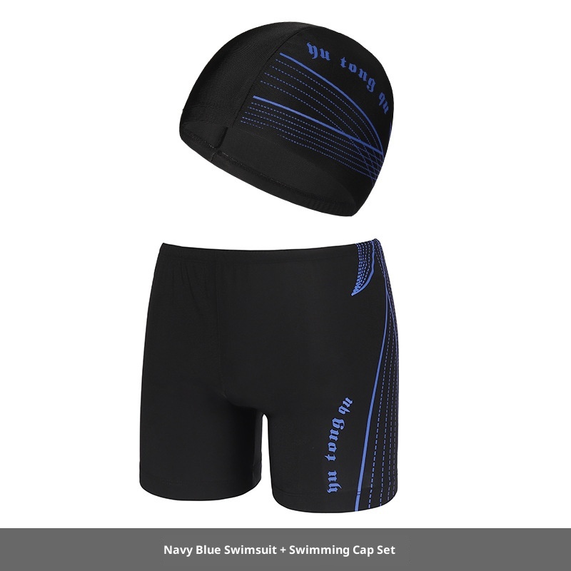 001 Wholesale Plus Size Cap Set Beach Vacation Adult Trunks 3D Elastic Boxer Men's Swim Shorts_voghion.com