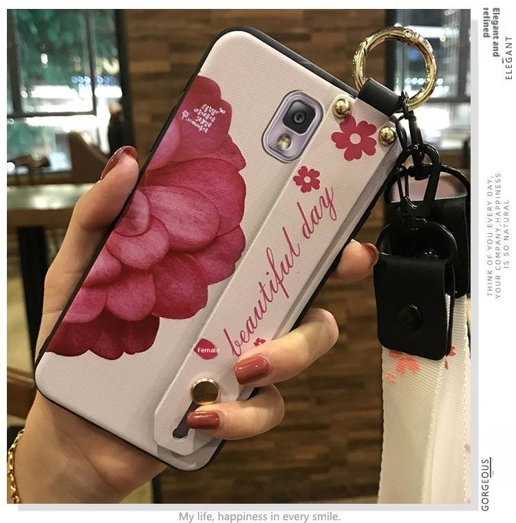 TechGlobe Adatto per Samsung Note3/N9008 Supporto da polso con cordino Custodia morbida protettiva in silicone serie Flower_voghion.com