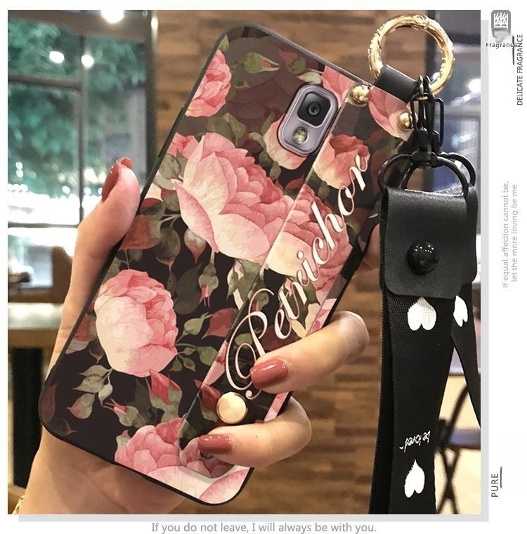 TechGlobe Adatto per Samsung Note3/N9008 Supporto da polso con cordino Custodia morbida protettiva in silicone serie Flower_voghion.com