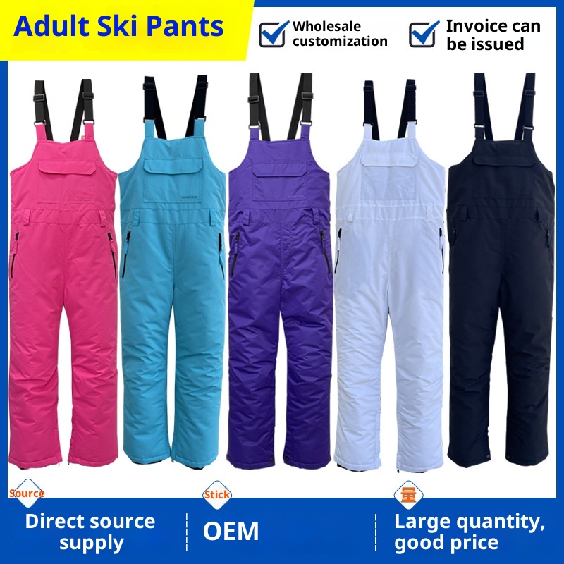 001 Yetişkin Çocuk Tulum Pantolon Erkek ve Kız Çocukları İçin, Kalınlaştırılmış, Sıcak, Su Geçirmez, Kar Ülkesi Beyaz Profesyonel Kayak Takımı_voghion.com