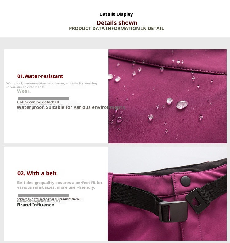 001 Spodnie Softshell Jesień Zima Ciepłe Mężczyźni Kobiety Wodoodporne Wędrówki Na Zewnątrz Kemping Jazda na Rowerze Spodnie Softshell Narciarstwo Mogą Być_voghion.com