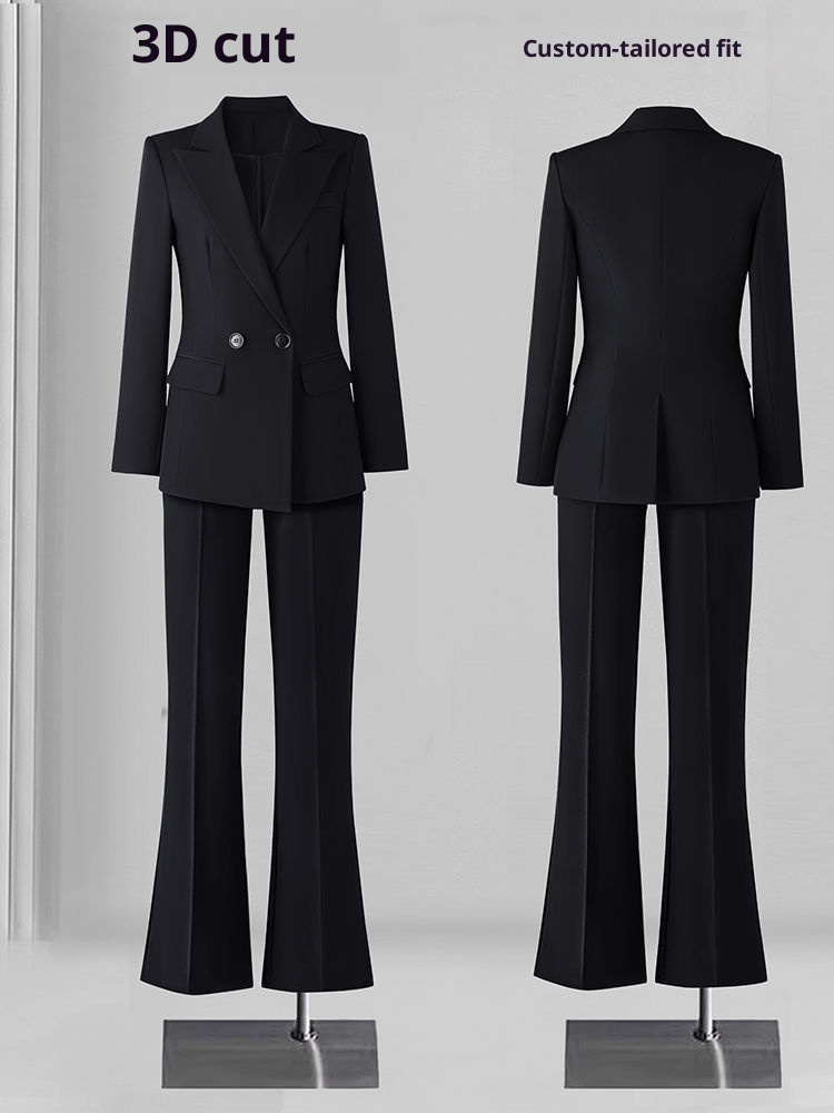 ChicShe Women's Suit Set Professional Formal Wear For College Students, Civil Service Exam, Interview, Workwear, High-End Black_voghion.com