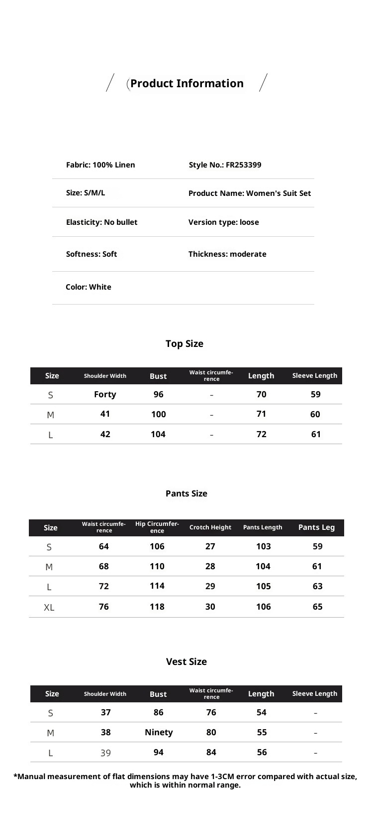 Completo da donna in lino ChicShe, tre pezzi, professionale, elegante, con pantaloni a gamba dritta e larga, blazer piccolo_voghion.com