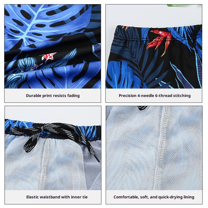 001 Adult Men's New Beach Swimming Pool Hot Spring Fashion Printed Comfortable Breathable Milk Silk Swim Trunks_voghion.com