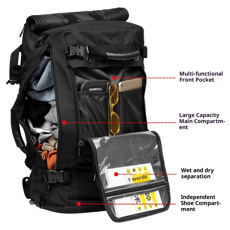 ActiveGo Multifunktionaler Rucksack mit extra großem Fassungsvermögen für Fitness, Outdoor-Aktivitäten, Reisen, Wandern, Radfahren und mehr._voghion.com