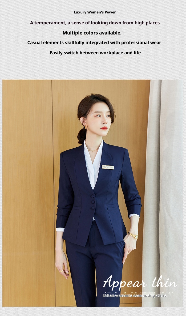 ChicShe Completo da donna formale professionale di alta gamma per gioielleria, reception, hotel, responsabile della reception, abbigliamento da lavoro, gilet primaverile_voghion.com