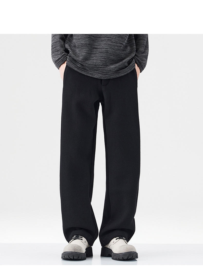 Boy Muqiu Kleidung | Herbst/Winter Neue amerikanische Retro-Wollhose für Herren, lockere, gerade geschnittene lange Hose, ideal für Pendler_voghion.com