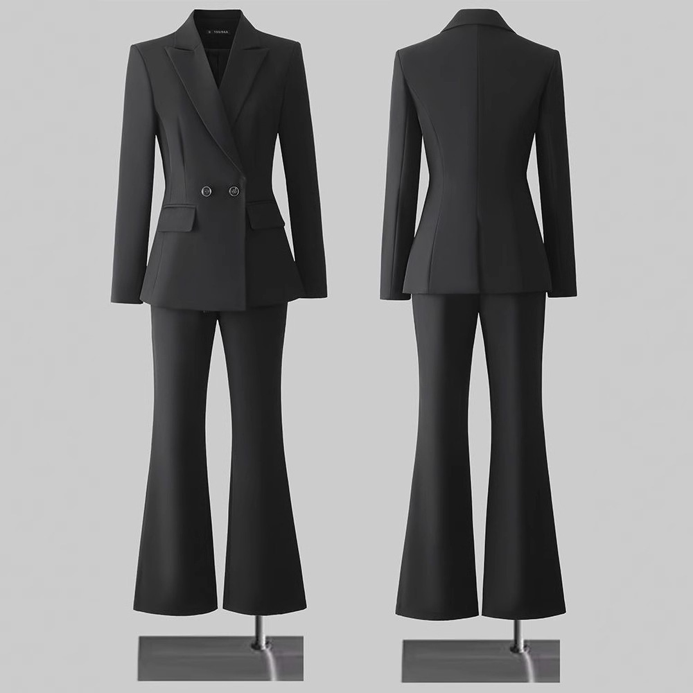 ChicShe Women's Suit Set Professional Formal Wear For College Students, Civil Service Exam, Interview, Workwear, High-End Black_voghion.com
