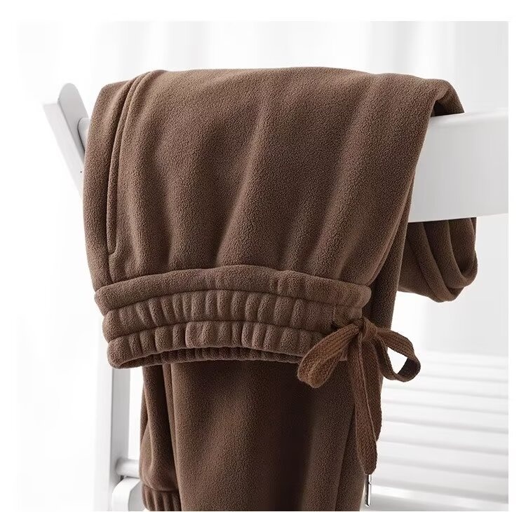 Pantaloni da jogging in pile pesante double face per uomo, autunno inverno, larghi, casual, caldi, pantaloni lunghi da esterno_voghion.com