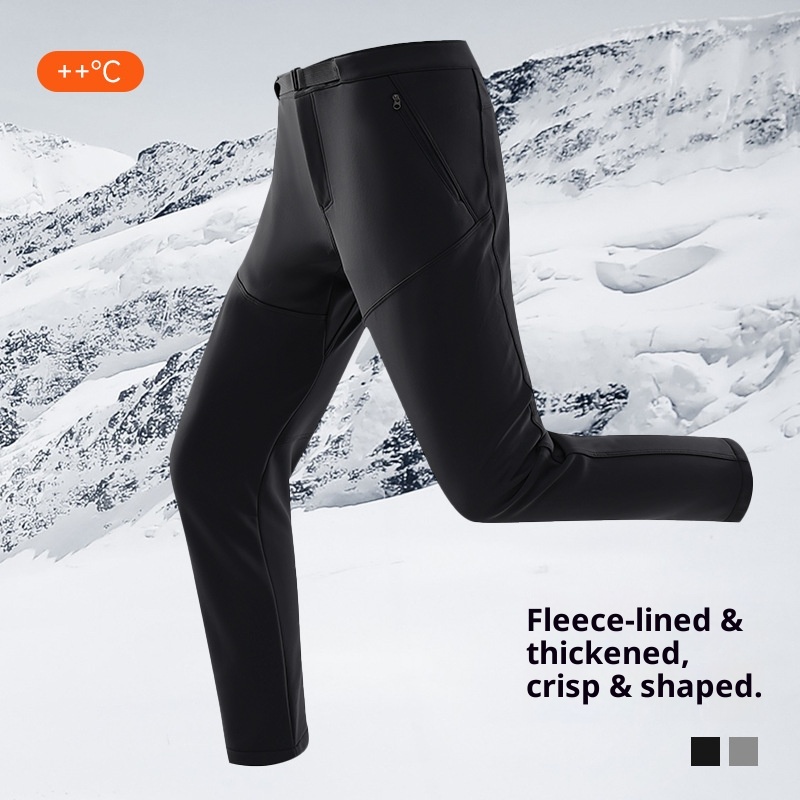 001 Outdoor Soft Shell Windproof Fleece Lined Warm Breathable Sports Hiking Men's Thickened Mountain Climbing Skiing Long_voghion.com