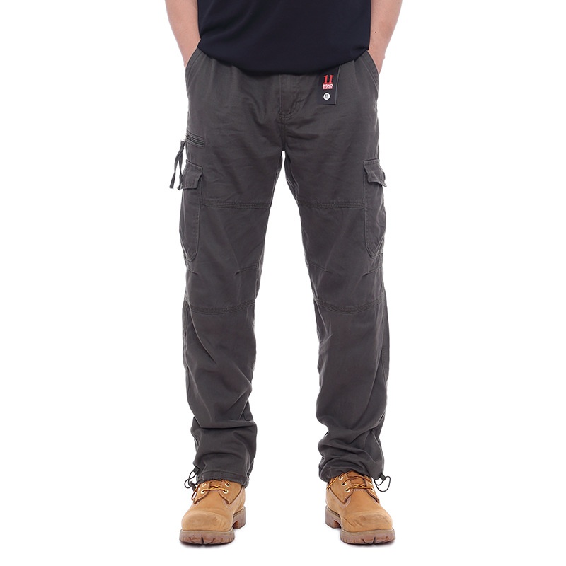boy Spring And Autumn Multi-Pocket Outdoor Cargo Men's Trendy Loose Straight Large Size Long Hiking Casual Softshell Pants_voghion.com