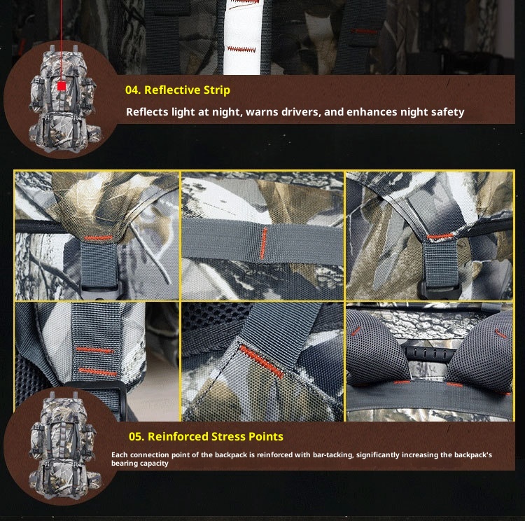 ActiveGo Foreign Trade Cross-Border Tactical Backpack For Men, Camouflage Leaf Pattern, Outdoor Hunting Large Capacity Hiking_voghion.com