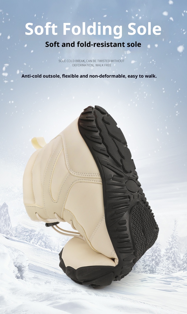 Botas de nieve de senderismo ActiveGo New Cross-Border para hombre, con forro polar, de algodón, de cinco puntas, antideslizantes, informales_voghion.com