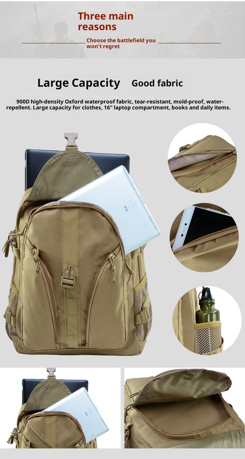 Sac à dos ActiveGo Lupu, camouflage militaire, imperméable, grande capacité, pour le sport, les activités de plein air et les voyages. Idéal pour les loisirs et les activités tactiques._voghion.com