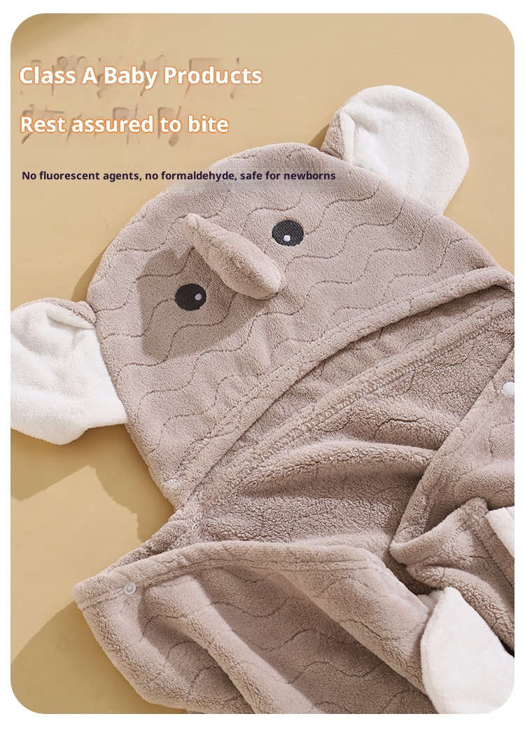 Toalla de baño transfronteriza Lillian, clase A, de forro polar coral, capa infantil con dibujos animados, capa con capucha ponible y envolvente_voghion.com