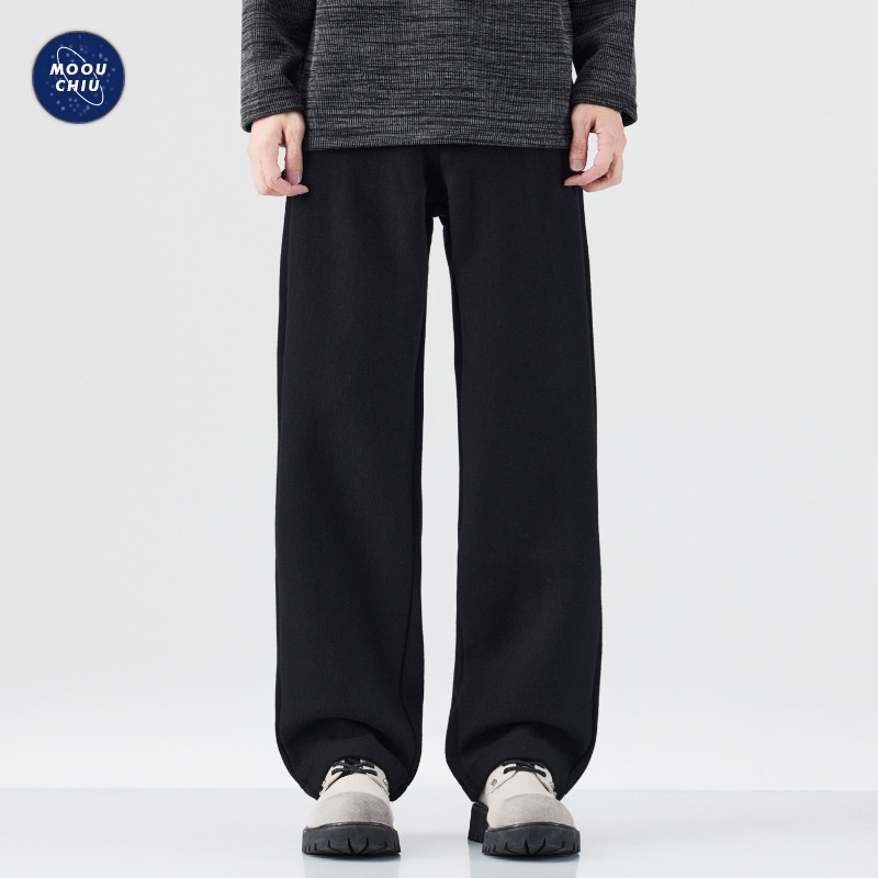 Boy Muqiu Kleidung | Herbst/Winter Neue amerikanische Retro-Wollhose für Herren, lockere, gerade geschnittene lange Hose, ideal für Pendler_voghion.com