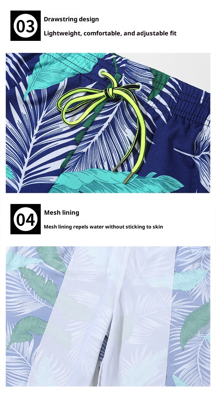 001 Baiya Five-Point Badehose für Herren, modische, vollständig gefütterte Badehose mit Digitaldruck und langem Bein, ideal für heiße Quellen und mehr._voghion.com