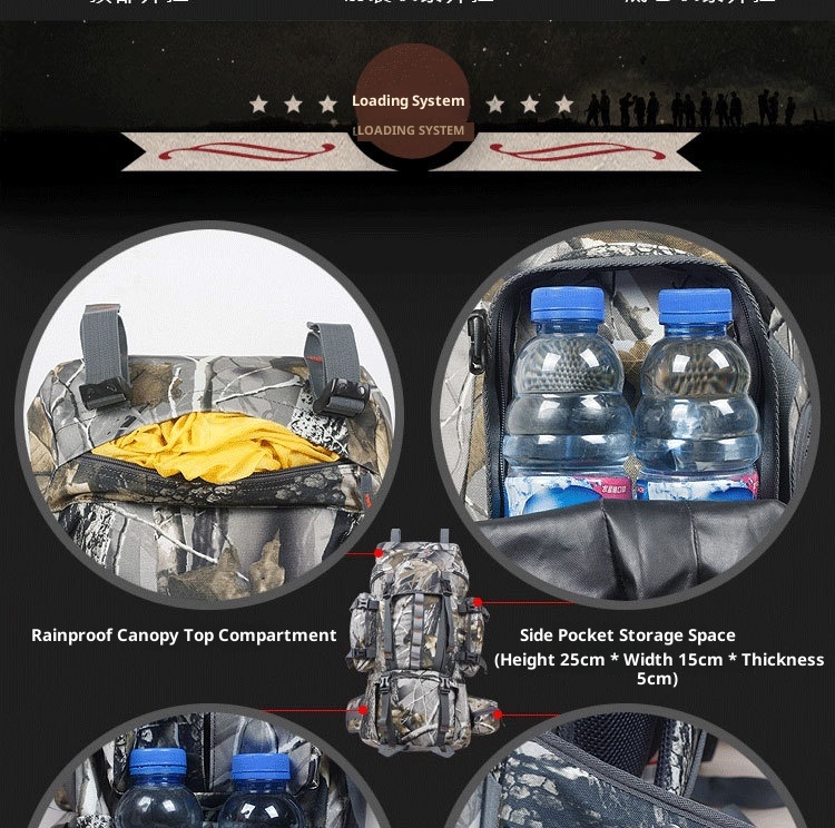 ActiveGo Foreign Trade Cross-Border Tactical Backpack For Men, Camouflage Leaf Pattern, Outdoor Hunting Large Capacity Hiking_voghion.com