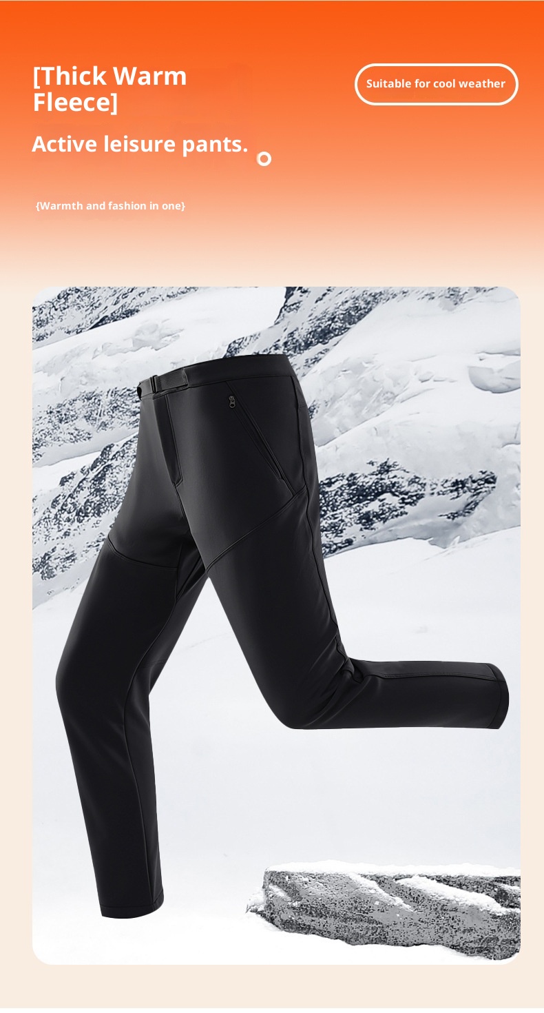 001 Outdoor Soft Shell Windproof Fleece Lined Warm Breathable Sports Hiking Men's Thickened Mountain Climbing Skiing Long_voghion.com