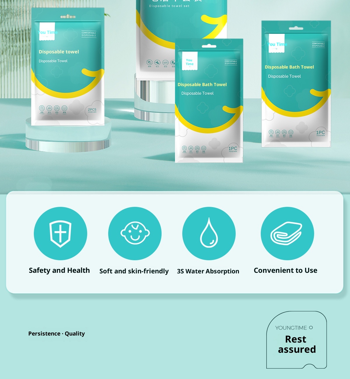 Lillian Einweg-Gesichtstücher, einzeln verpackt, extra groß, dick, weiche Badetücher, tragbar_voghion.com