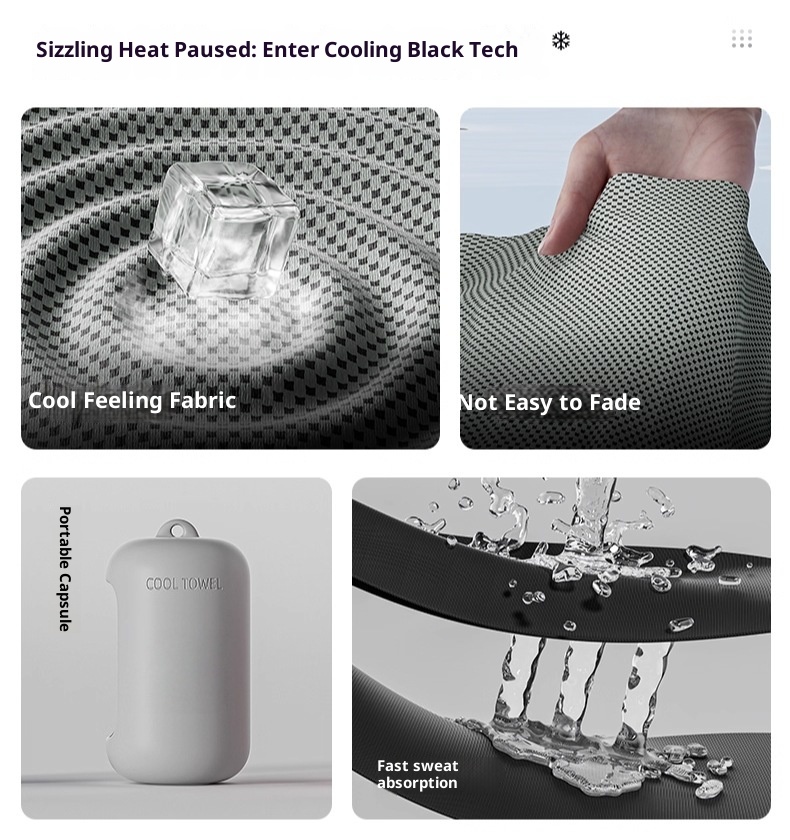 Lillian Silicone For Summer Sports, Outdoor Fitness Running Towel, Ice Silk Quick-Dry Cooling Towel_voghion.com