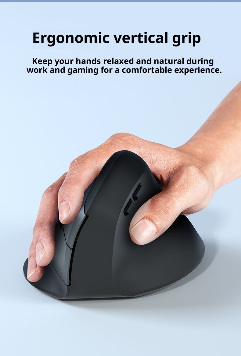 Digitex Digitex Ergonomik Sessiz Kablosuz Şarjlı 2.4G El Bilgisayarı Ofis Oyun Altı Düğmeli Dikey Fare_voghion.com