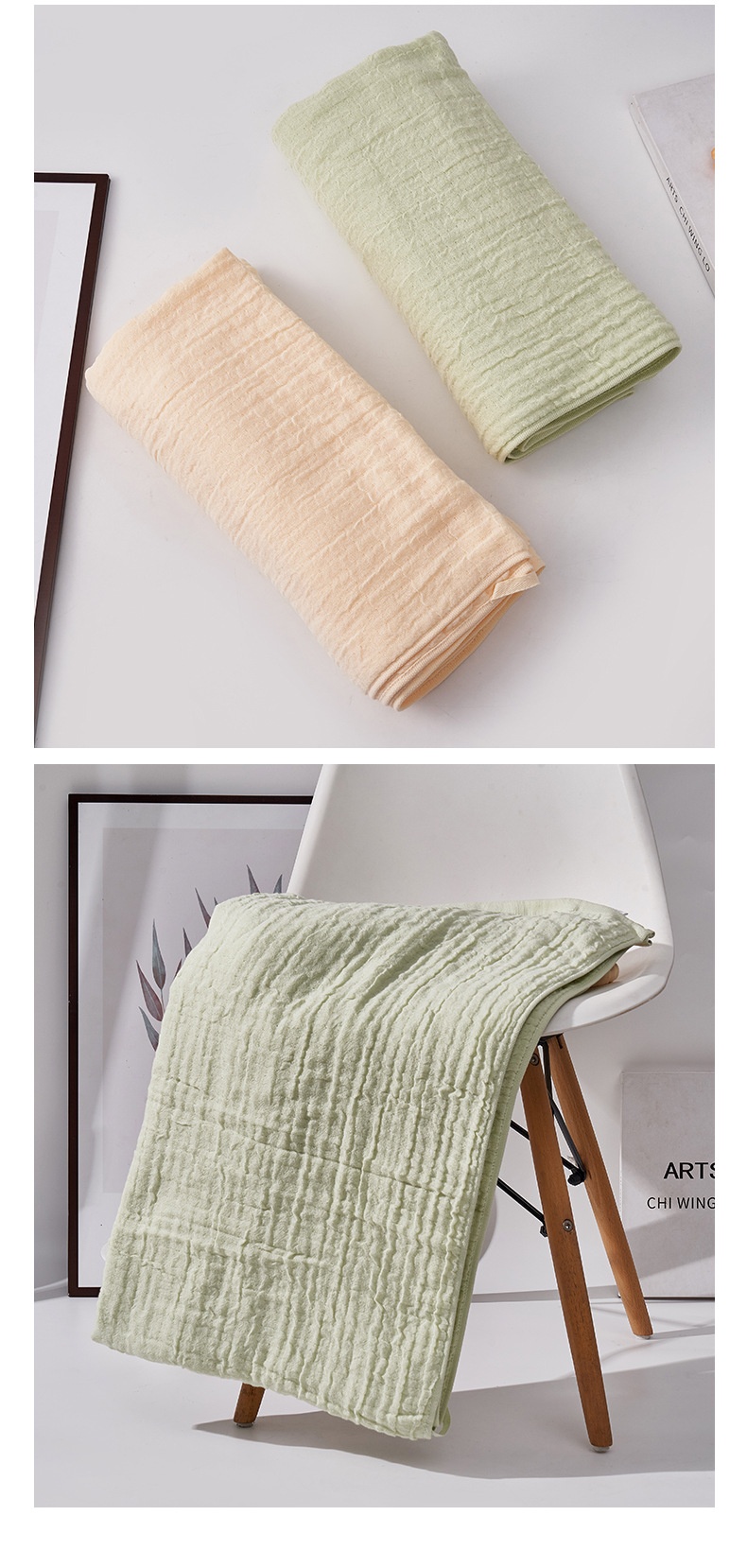 Lillian Pure Six-Layer Gauze Bath Towel Baby Multi-Functional High-Density Combed Cotton Blanket Large Size Absorbent Soft_voghion.com