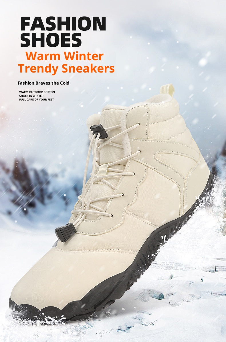 Botas de nieve de senderismo ActiveGo New Cross-Border para hombre, con forro polar, de algodón, de cinco puntas, antideslizantes, informales_voghion.com