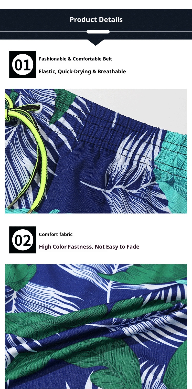 001 Baiya Five-Point Badehose für Herren, modische, vollständig gefütterte Badehose mit Digitaldruck und langem Bein, ideal für heiße Quellen und mehr._voghion.com