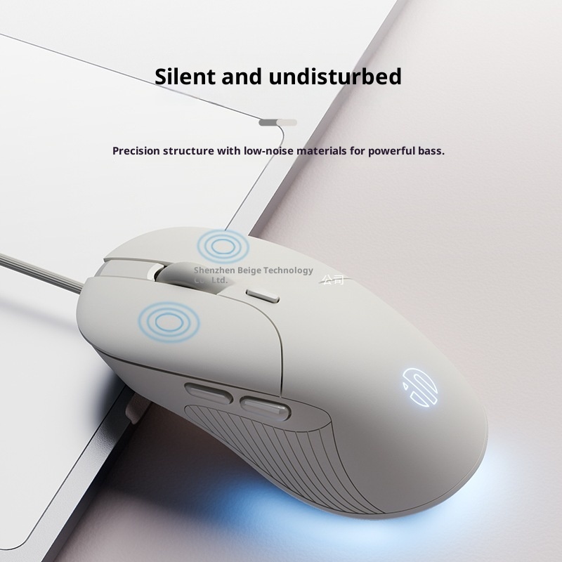 Souris filaire Digitex Inphic B2 silencieuse et ergonomique mécanique pour ordinateur portable, jeux et e-sport._voghion.com