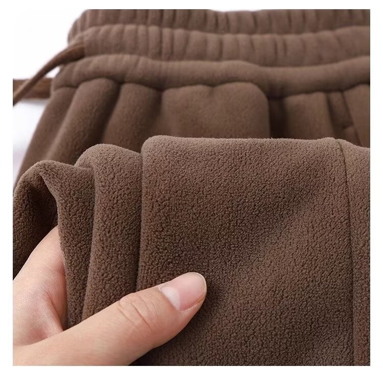 Pantaloni da jogging in pile pesante double face per uomo, autunno inverno, larghi, casual, caldi, pantaloni lunghi da esterno_voghion.com