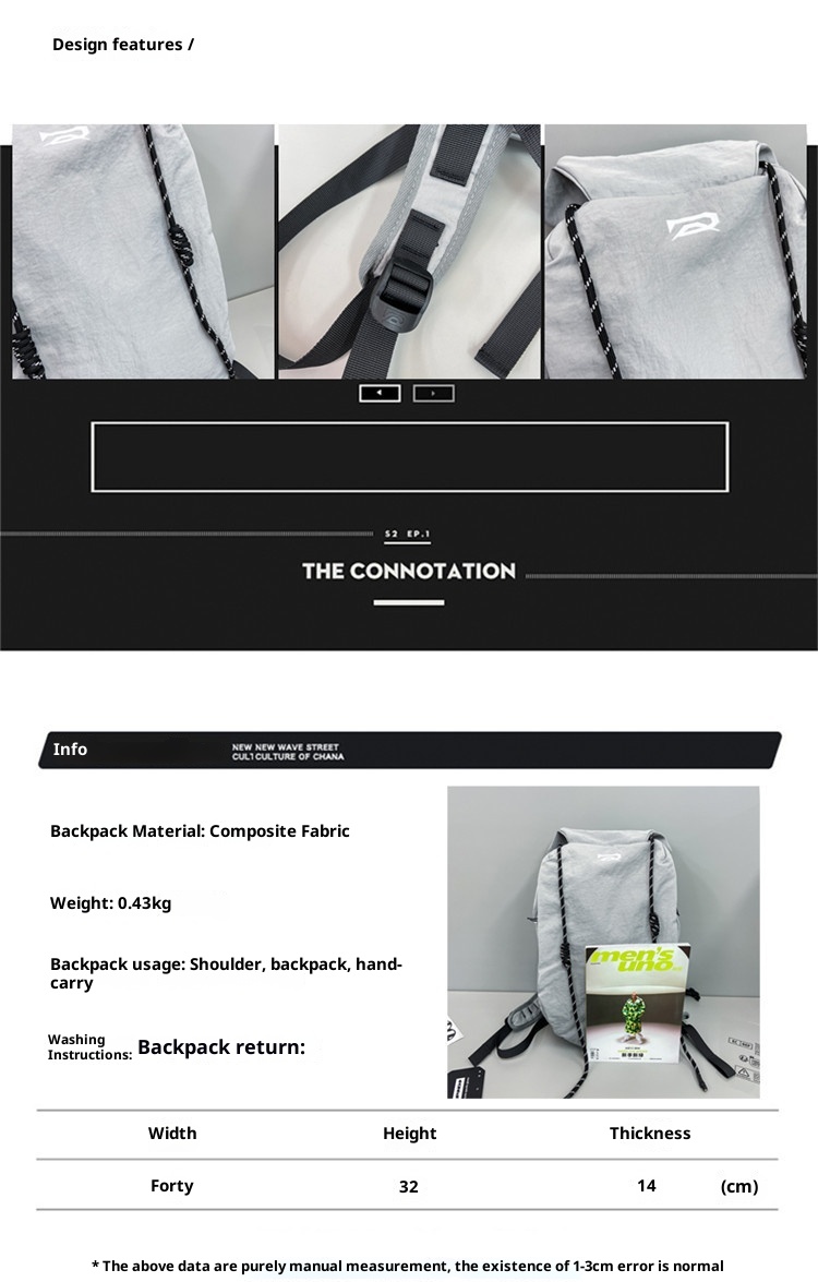 ActiveGo Large Capacity Solid Color Casual Backpack Men, Niche Simple Bag For Women, Sports Hiking Backpack, Travel Essential_voghion.com