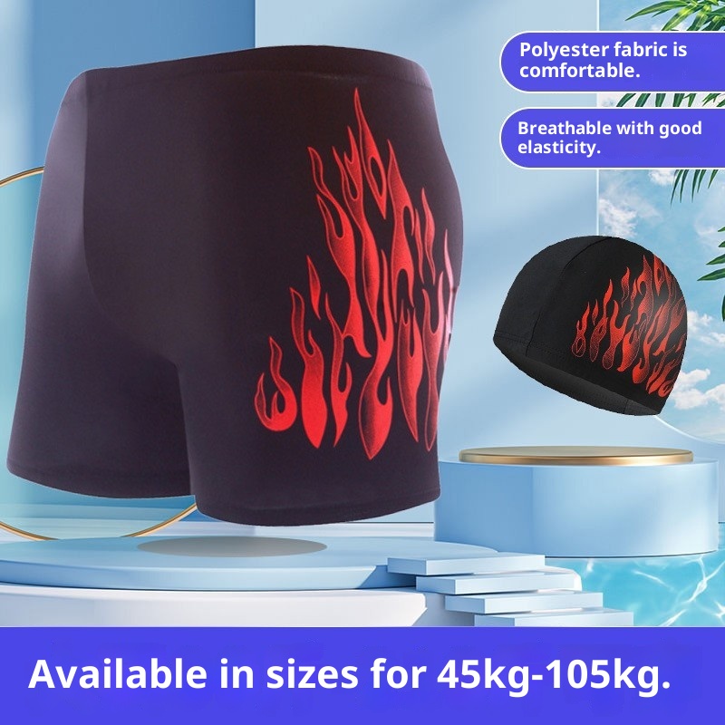 001 Qilang Boxer Adult Set Nylon Loose Plus Size Comfortable Quick-Dry Men's Swimming Trunks Wholesale_voghion.com