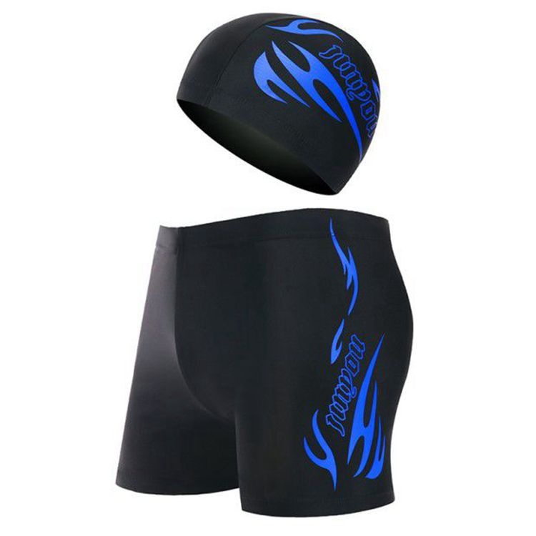 001 Men's Swimming Trunks Boxer Adult Loose Plus Size Fashion Set With Cap Swimwear Manufacturer Wholesale One Piece_voghion.com