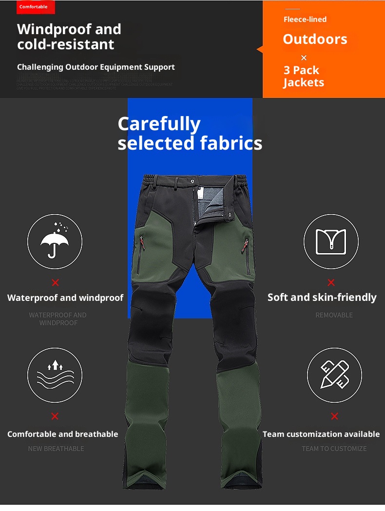 001 Nowe spodnie trekkingowe Outdoor Stretch dla mężczyzn, wiatroodporne, wodoodporne, odporne na zużycie, patchworkowe, hurtowe_voghion.com
