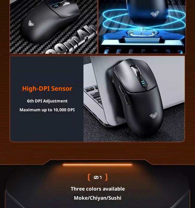Digitex Digitex Wolf Spider SC580 Wireless Mouse Bluetooth Wired Three-Mode Gaming Computer Laptop USB Rechargeable_voghion.com