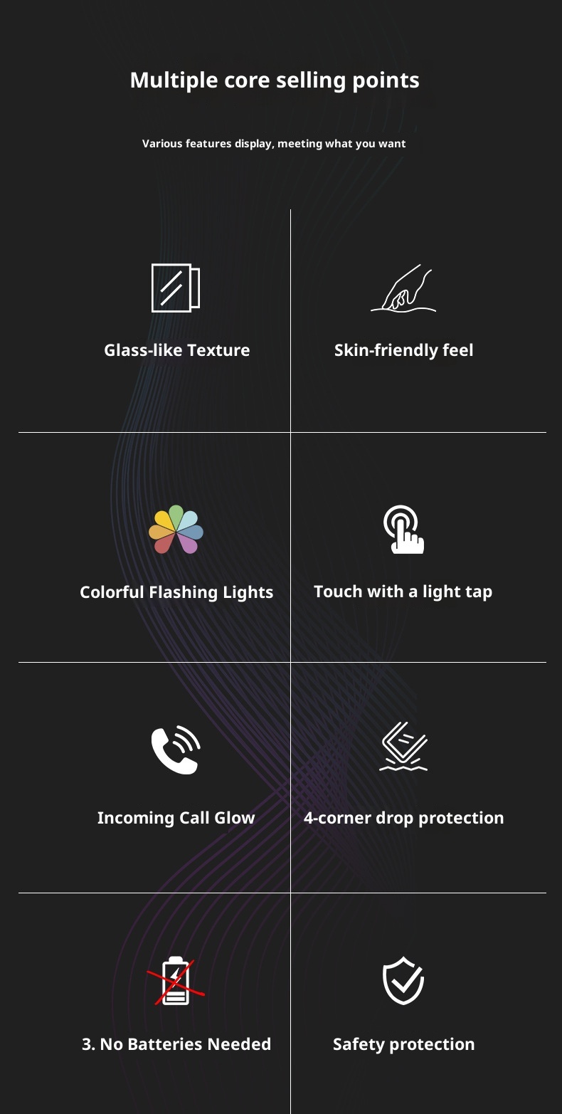 TechGlobe Incoming Call Light-Up Compatible With Glass Shockproof Case For Men And Women Internet Celebrity Personality_voghion.com