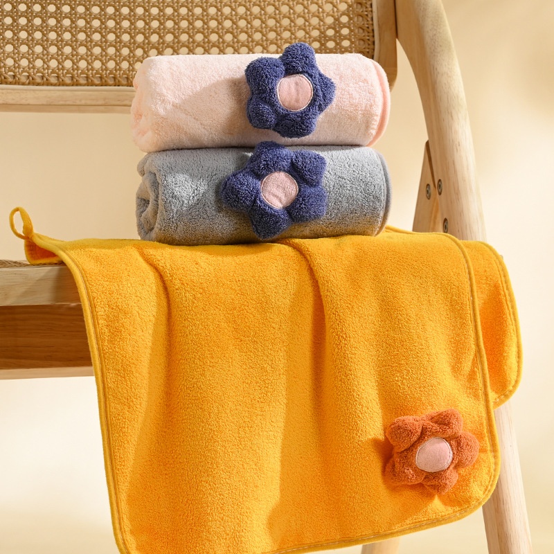 Lillian New Coral Fleece Bath Set Flower Household Face Thickened Absorbent Gift Towel Wholesale_voghion.com