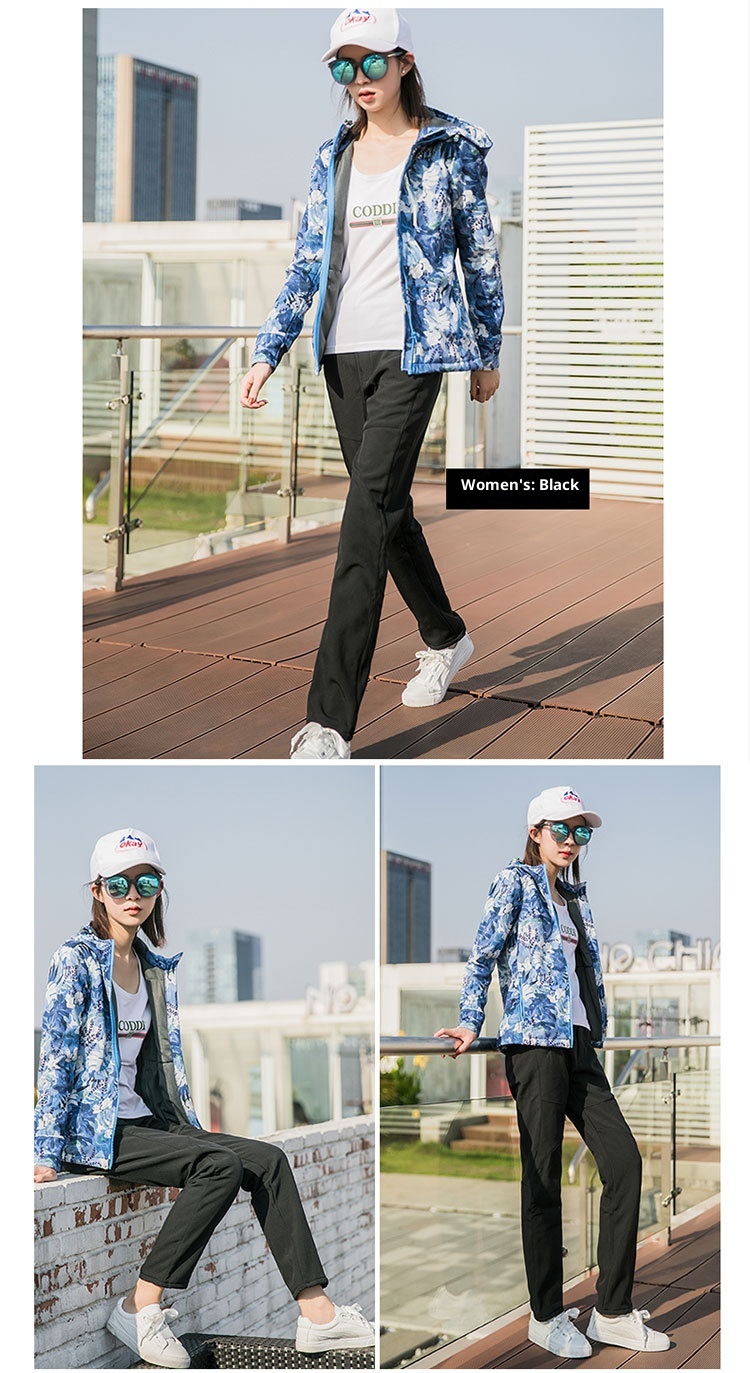 001 Spodnie Softshell Jesień Zima Ciepłe Mężczyźni Kobiety Wodoodporne Wędrówki Na Zewnątrz Kemping Jazda na Rowerze Spodnie Softshell Narciarstwo Mogą Być_voghion.com