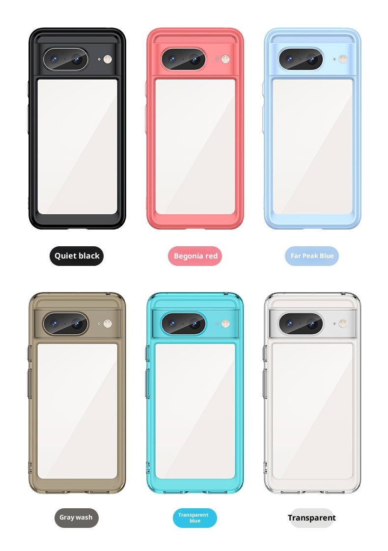 TechGlobe Suitable For Colorful Google Pixel 8 Pro Phone Cover 8A Acrylic Solid Color Full Coverage Shockproof Case_voghion.com