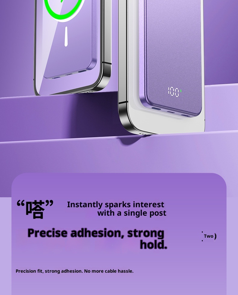 Techglobe 3C Certificato Banca Wireless Magnetica Lega Ultra-Sottile Alimentatore Esterno Supporta Ricarica Rapida PD Compatibile con_voghion.com