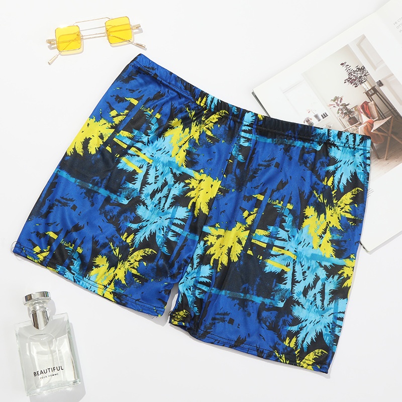 001 Boxer Print Adult Swim Anti-Embarrassment Swimwear Men's Swimming Trunks Plus Size_voghion.com