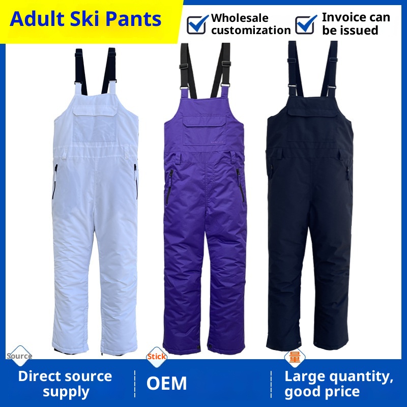 001 Kış Dış Mekan Rüzgar Geçirmez Sıcak Çocuk Yetişkin Kayak Pantolonu Çıkarılabilir Önlük_voghion.com