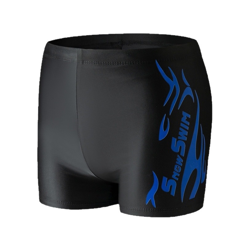 001 Factory Direct Men's Boxer Polyester Flame Hot Spring Comfortable Plus Size Adult Quick-Dry Trunks Swim Cap Set_voghion.com