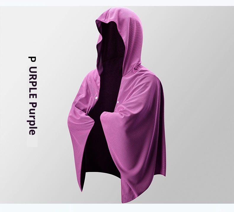 Lillian Large Sports Cooling Sun Protection Bath Towel Quick-Dry Absorbent Sunshade Shawl Hooded Beach Cloak_voghion.com