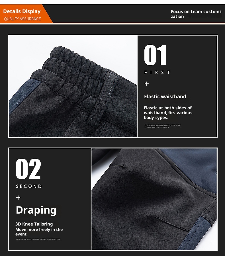 001 Nowe spodnie trekkingowe Outdoor Stretch dla mężczyzn, wiatroodporne, wodoodporne, odporne na zużycie, patchworkowe, hurtowe_voghion.com