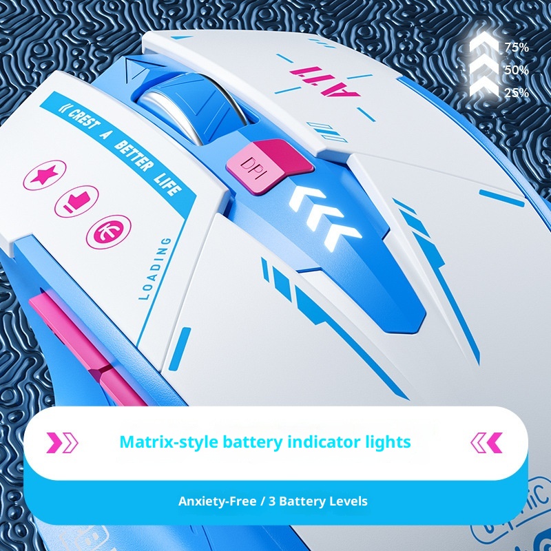 Digitex Digitex A11 Bilibili Collaboration Bluetooth Three-Mode Wireless Mouse Rechargeable Silent Laptop_voghion.com